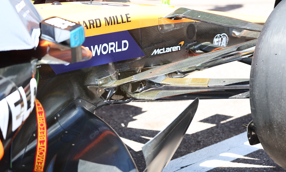 McLaren MCL39 front suspension at Monaco