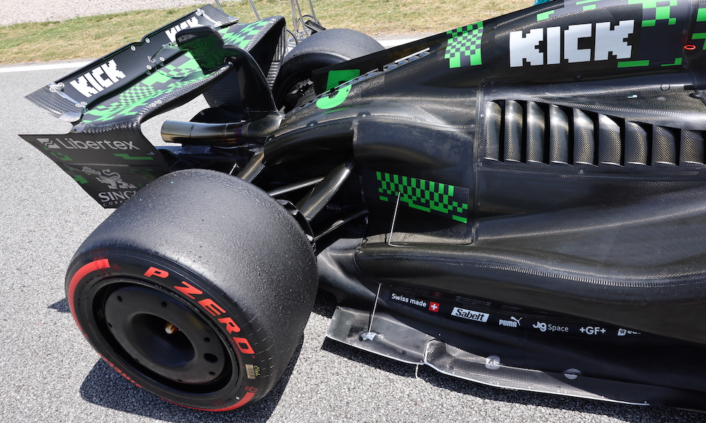 Sauber C45 engine cover at 2025 F1 Spanish GP
